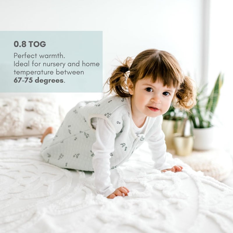 Tealbee Dreamsuit Toddler Sleep Sack with Feet - Walker Sleep Bag with Legs, Rayon made from Bamboo, Summer 0.8 TOG, 2-Way Zipper, 3T-4T - Croissant - Image 5